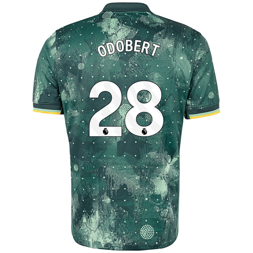 Niño Camiseta Wilson Odobert #28 Verde Menta Equipación Tercera 2024/25 La Camisa Perú