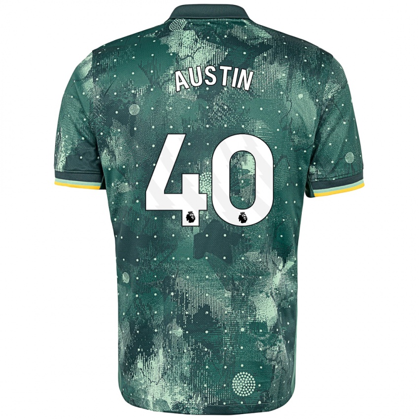 Niño Camiseta Brandon Austin #40 Verde Menta Equipación Tercera 2024/25 La Camisa Perú