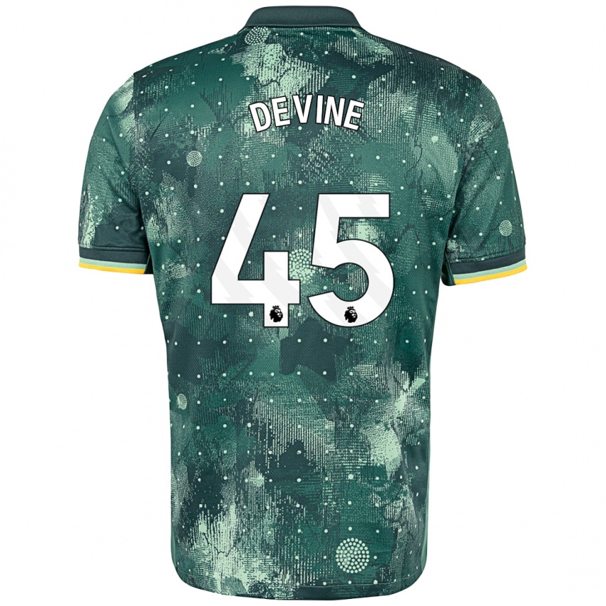 Niño Camiseta Alfie Devine #45 Verde Menta Equipación Tercera 2024/25 La Camisa Perú