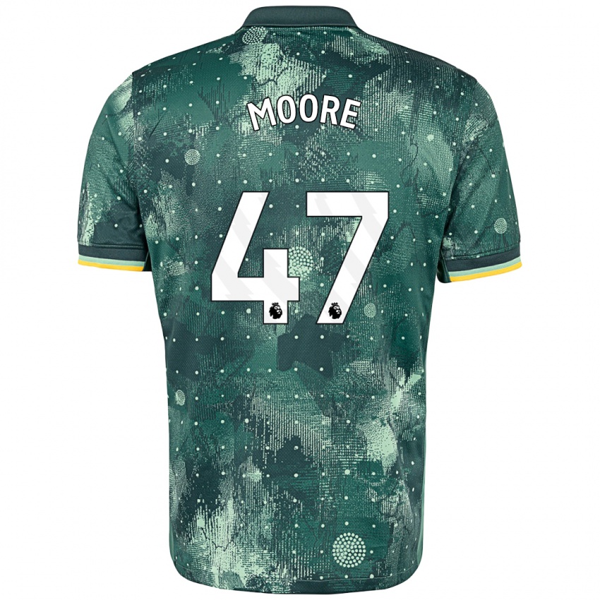 Niño Camiseta Mikey Moore #47 Verde Menta Equipación Tercera 2024/25 La Camisa Perú