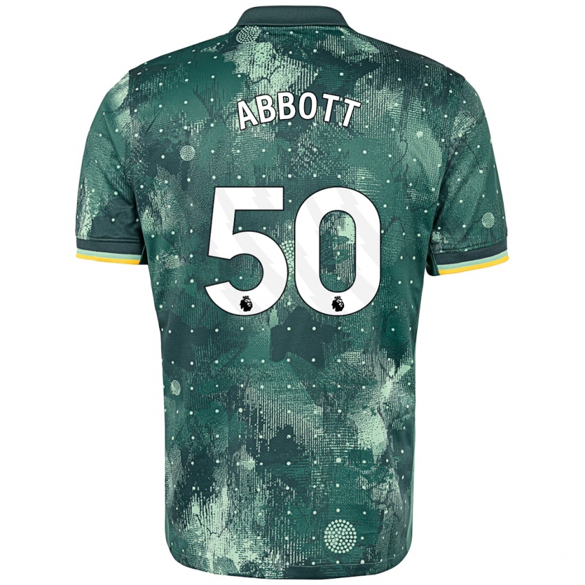 Niño Camiseta George Abbott #50 Verde Menta Equipación Tercera 2024/25 La Camisa Perú