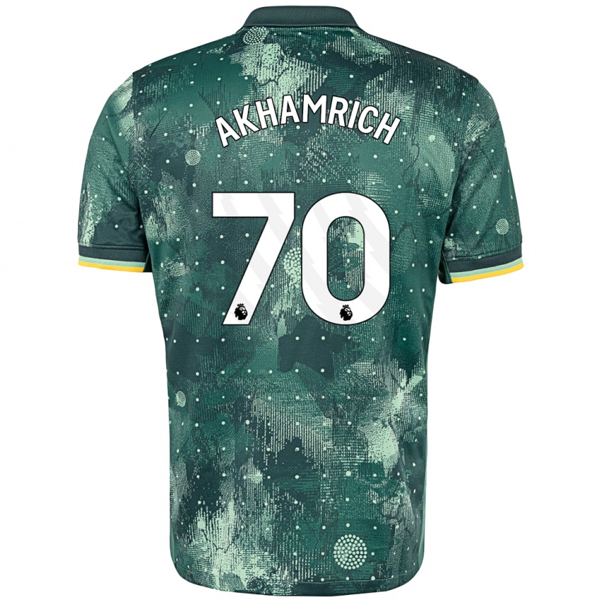 Niño Camiseta Yusuf Akhamrich #70 Verde Menta Equipación Tercera 2024/25 La Camisa Perú