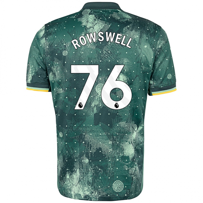 Niño Camiseta James Rowswell #76 Verde Menta Equipación Tercera 2024/25 La Camisa Perú