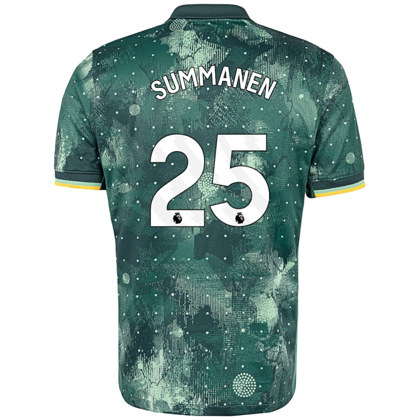 Niño Camiseta Eveliina Summanen #25 Verde Menta Equipación Tercera 2024/25 La Camisa Perú