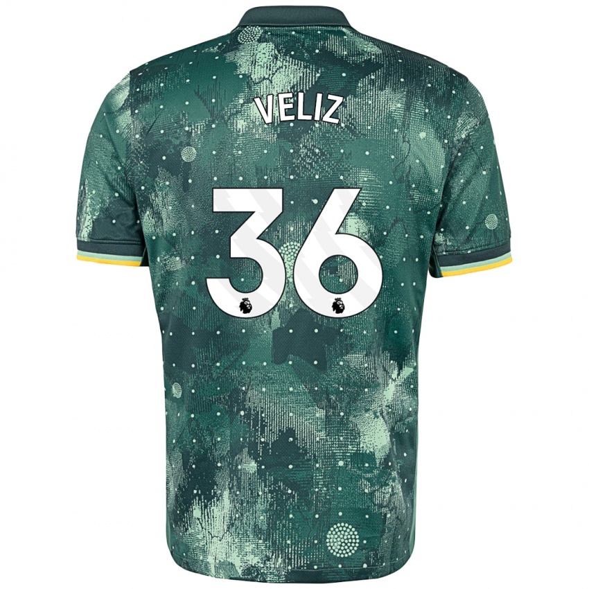 Niño Camiseta Alejo Véliz #36 Verde Menta Equipación Tercera 2024/25 La Camisa Perú