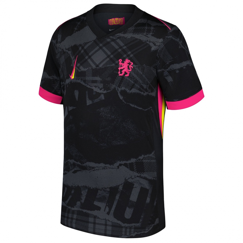 Niño Camiseta Juan Castillo #0 Negro Rosa Equipación Tercera 2024/25 La Camisa Perú