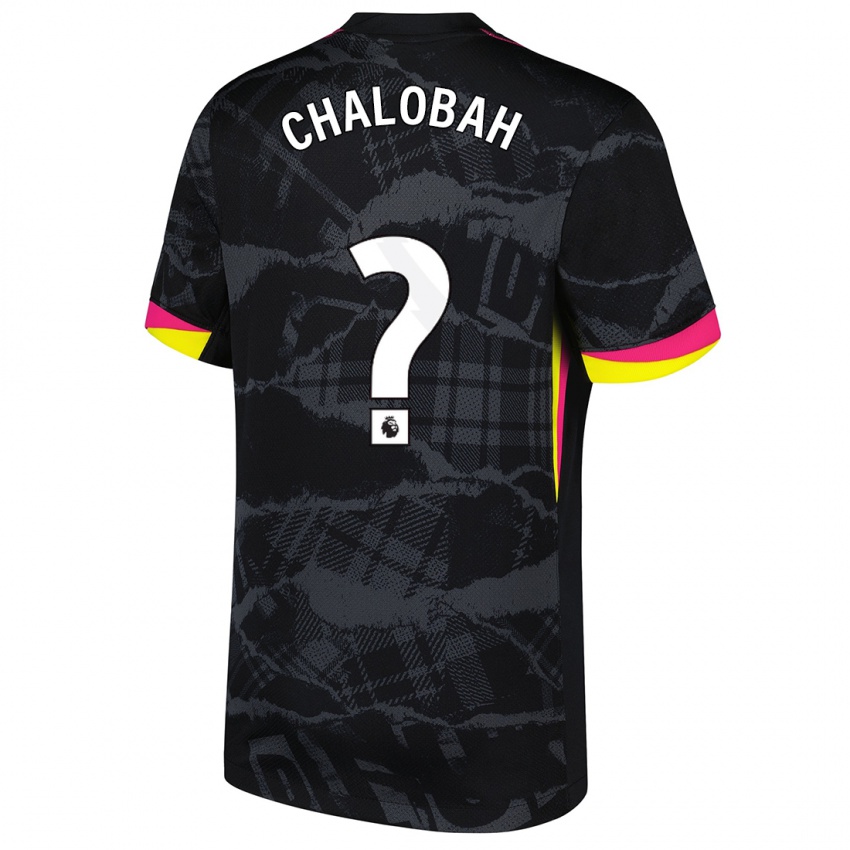 Niño Camiseta Trevoh Chalobah #0 Negro Rosa Equipación Tercera 2024/25 La Camisa Perú