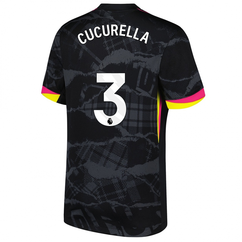 Niño Camiseta Marc Cucurella #3 Negro Rosa Equipación Tercera 2024/25 La Camisa Perú