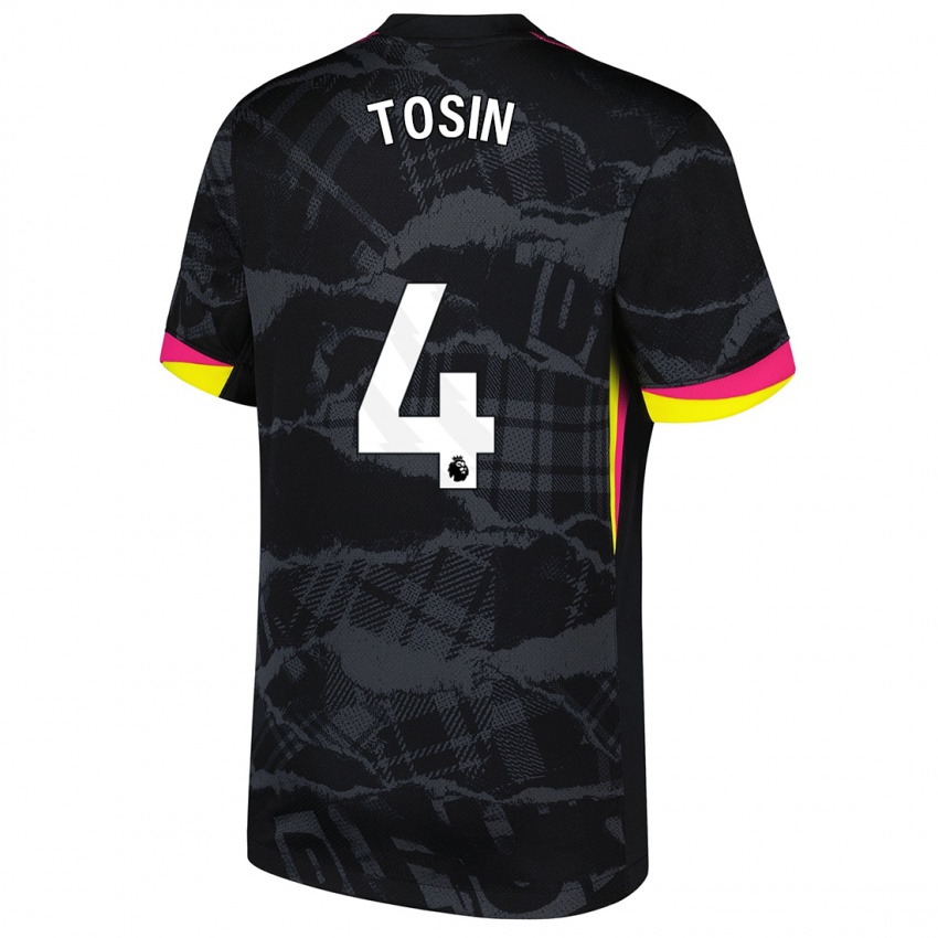 Niño Camiseta Tosin Adarabioyo #4 Negro Rosa Equipación Tercera 2024/25 La Camisa Perú