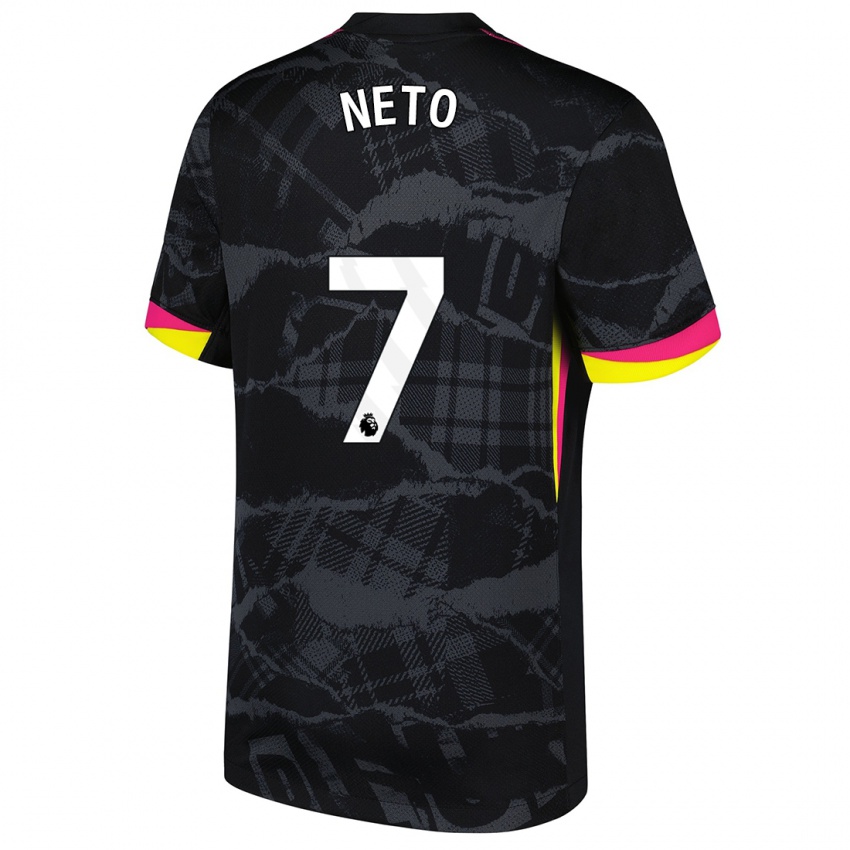 Niño Camiseta Pedro Neto #7 Negro Rosa Equipación Tercera 2024/25 La Camisa Perú