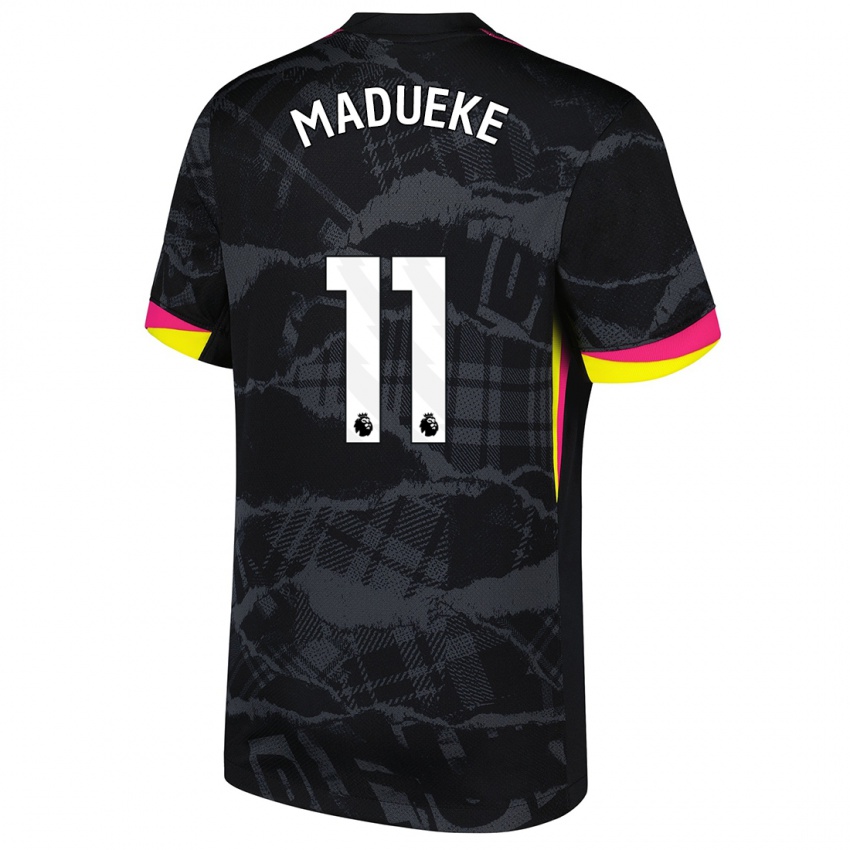 Niño Camiseta Noni Madueke #11 Negro Rosa Equipación Tercera 2024/25 La Camisa Perú