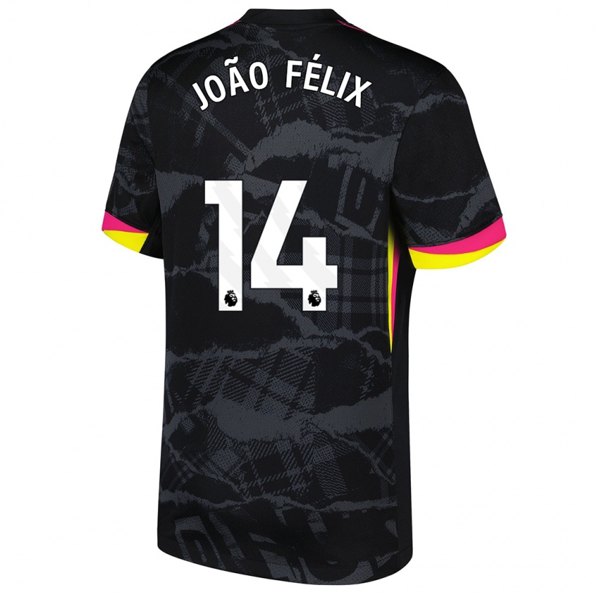 Niño Camiseta Joao Felix #14 Negro Rosa Equipación Tercera 2024/25 La Camisa Perú