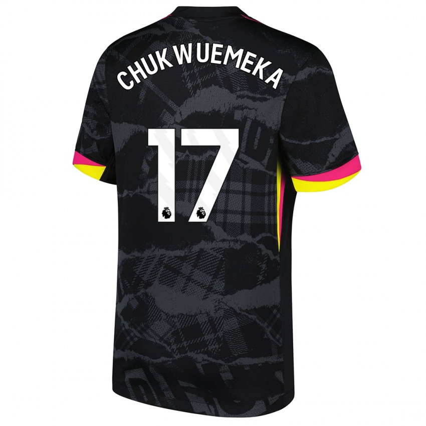 Niño Camiseta Carney Chukwuemeka #17 Negro Rosa Equipación Tercera 2024/25 La Camisa Perú