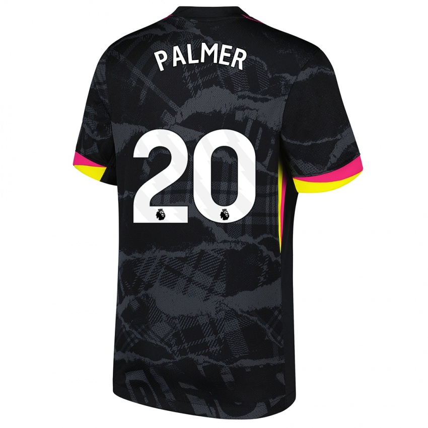 Niño Camiseta Cole Palmer #20 Negro Rosa Equipación Tercera 2024/25 La Camisa Perú