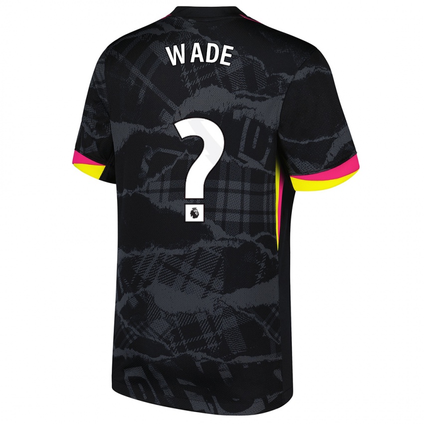 Niño Camiseta Shaun Wade #0 Negro Rosa Equipación Tercera 2024/25 La Camisa Perú