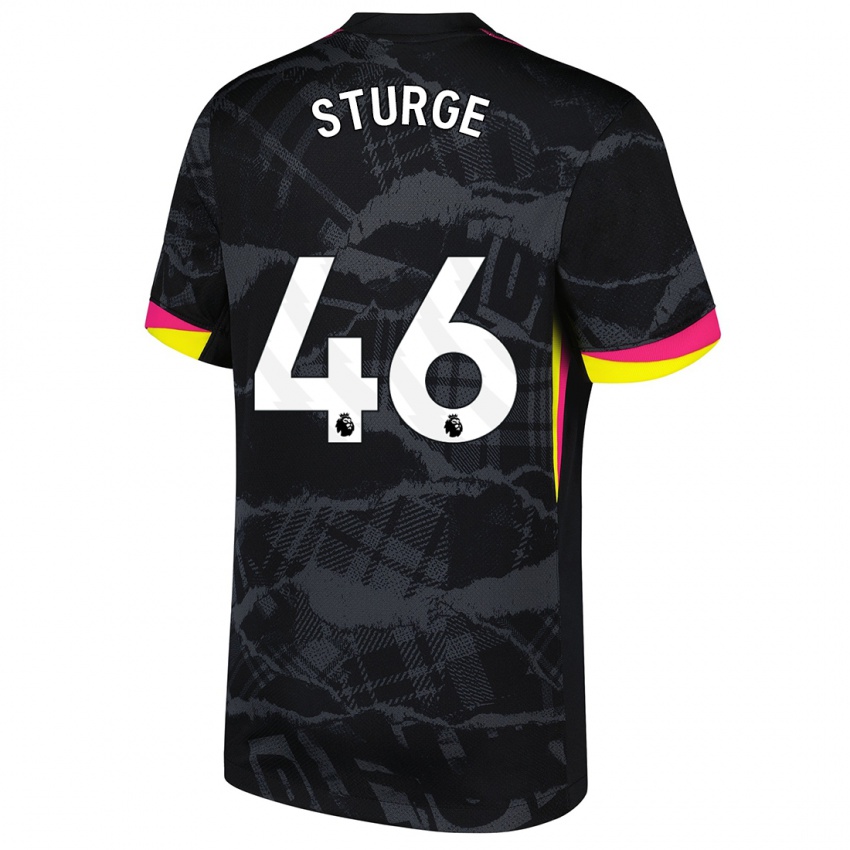 Niño Camiseta Zak Sturge #46 Negro Rosa Equipación Tercera 2024/25 La Camisa Perú