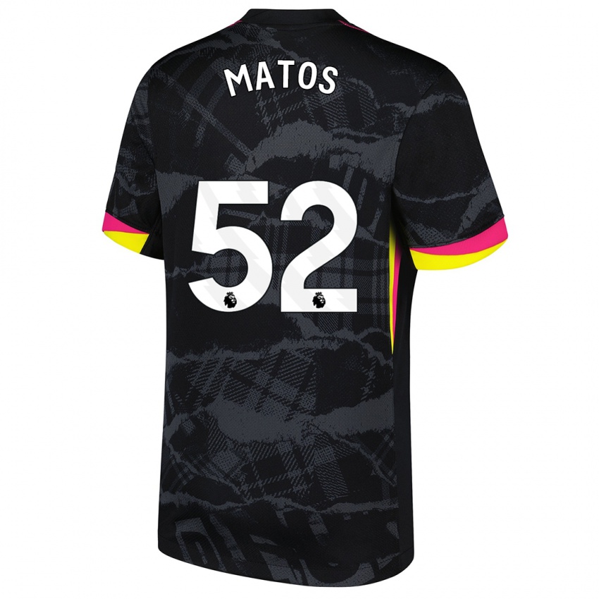 Niño Camiseta Alex Matos #52 Negro Rosa Equipación Tercera 2024/25 La Camisa Perú