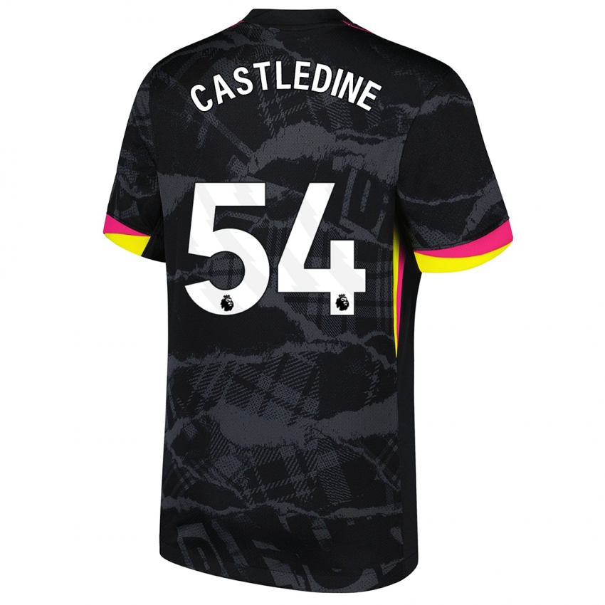 Niño Camiseta Leo Castledine #54 Negro Rosa Equipación Tercera 2024/25 La Camisa Perú