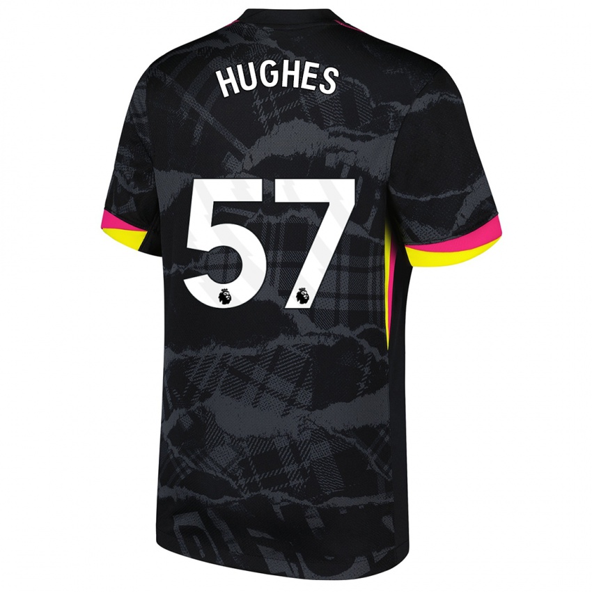 Niño Camiseta Brodi Hughes #57 Negro Rosa Equipación Tercera 2024/25 La Camisa Perú