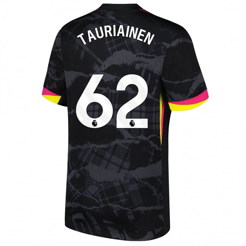 Niño Camiseta Jimi Tauriainen #62 Negro Rosa Equipación Tercera 2024/25 La Camisa Perú