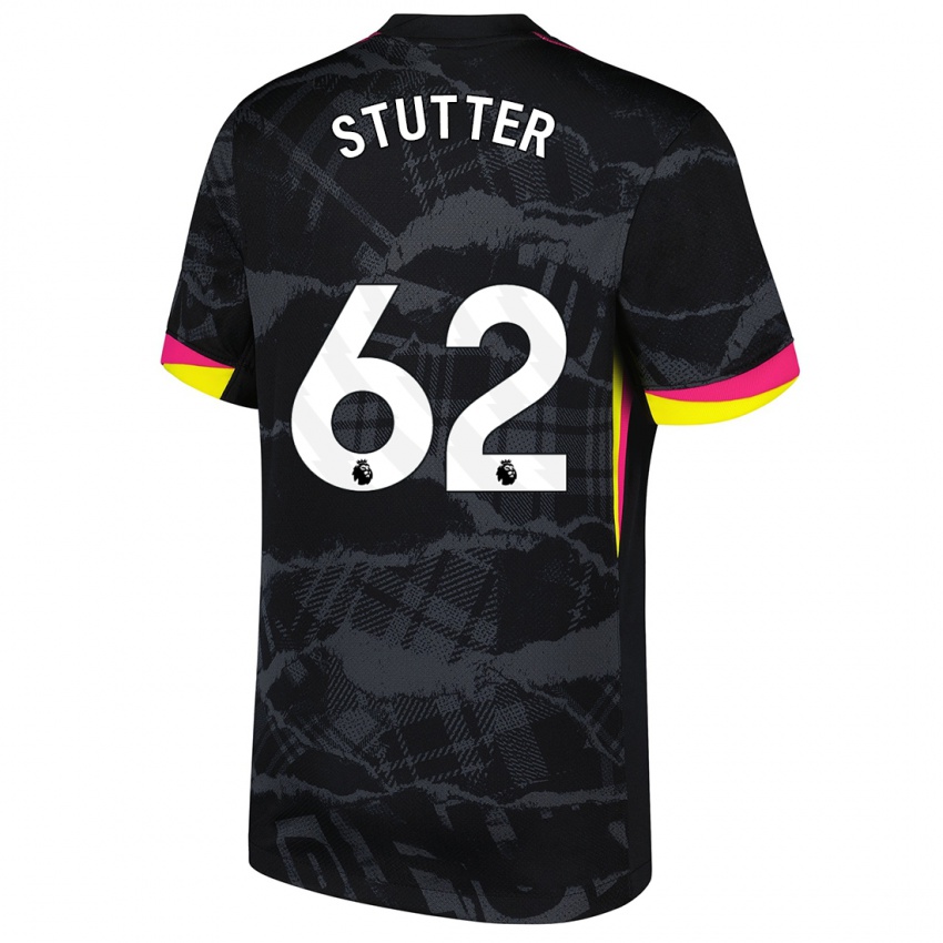 Niño Camiseta Ronnie Stutter #62 Negro Rosa Equipación Tercera 2024/25 La Camisa Perú