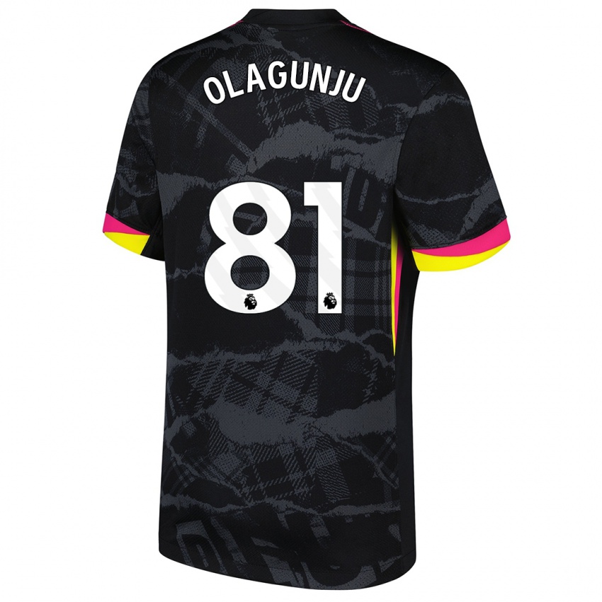 Niño Camiseta Saheed Olagunju #81 Negro Rosa Equipación Tercera 2024/25 La Camisa Perú