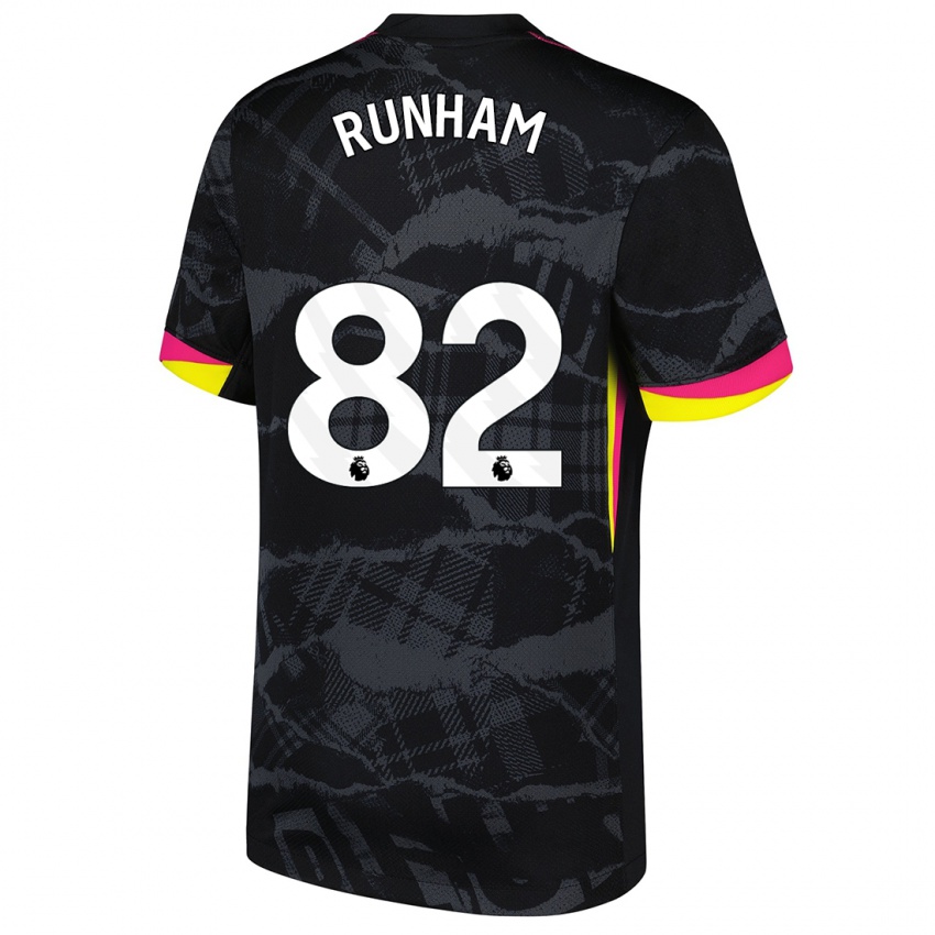 Niño Camiseta Frankie Runham #82 Negro Rosa Equipación Tercera 2024/25 La Camisa Perú