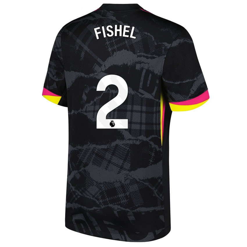 Niño Camiseta Mia Fishel #2 Negro Rosa Equipación Tercera 2024/25 La Camisa Perú