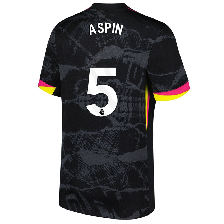 Niño Camiseta Brooke Aspin #5 Negro Rosa Equipación Tercera 2024/25 La Camisa Perú