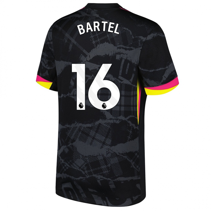 Niño Camiseta Júlia Bartel #16 Negro Rosa Equipación Tercera 2024/25 La Camisa Perú