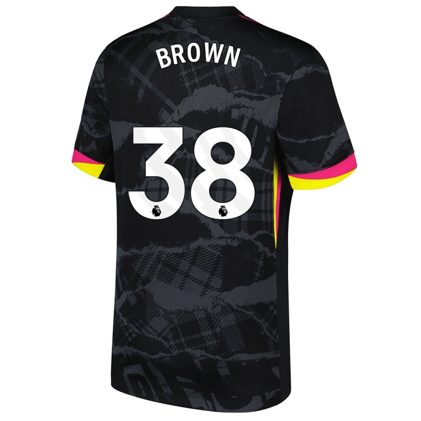 Niño Camiseta Cerys Brown #38 Negro Rosa Equipación Tercera 2024/25 La Camisa Perú