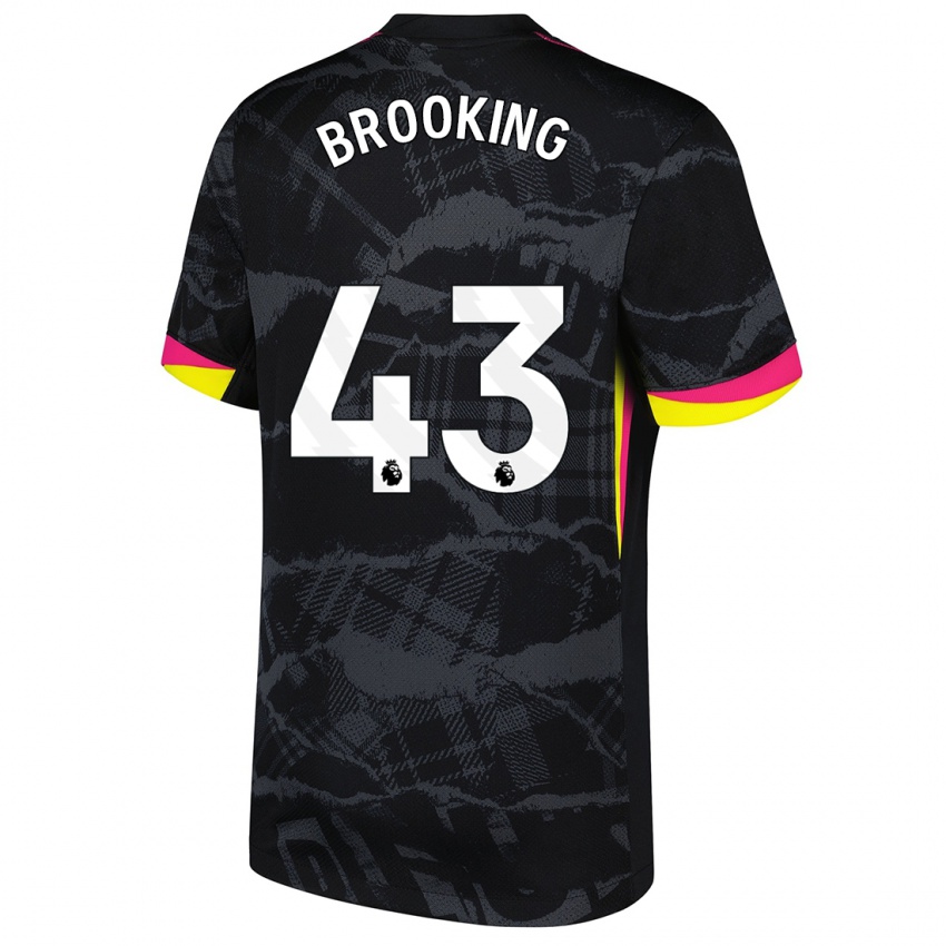 Niño Camiseta Josh Brooking #43 Negro Rosa Equipación Tercera 2024/25 La Camisa Perú