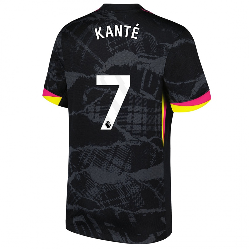 Niño Camiseta N'golo Kante #7 Negro Rosa Equipación Tercera 2024/25 La Camisa Perú