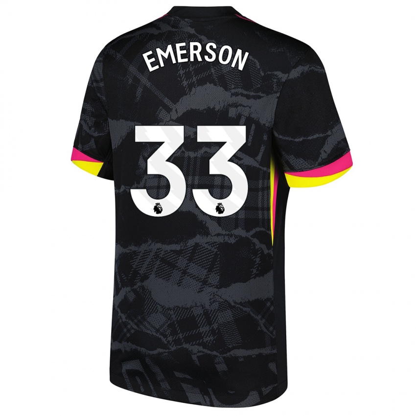 Niño Camiseta Emerson #33 Negro Rosa Equipación Tercera 2024/25 La Camisa Perú