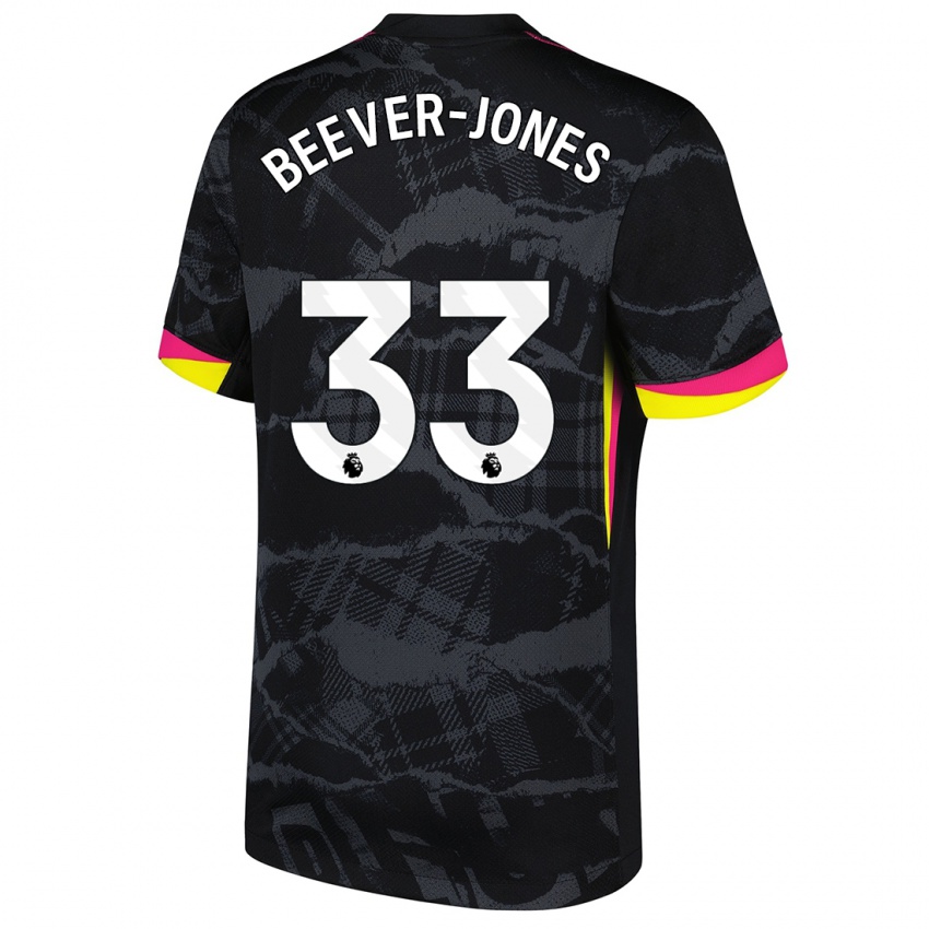 Niño Camiseta Aggie Beever-Jones #33 Negro Rosa Equipación Tercera 2024/25 La Camisa Perú