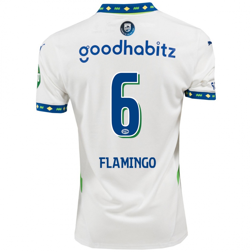 Niño Camiseta Ryan Flamingo #6 Blanco Azul Oscuro Equipación Tercera 2024/25 La Camisa Perú