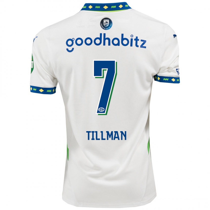 Niño Camiseta Malik Tillman #7 Blanco Azul Oscuro Equipación Tercera 2024/25 La Camisa Perú