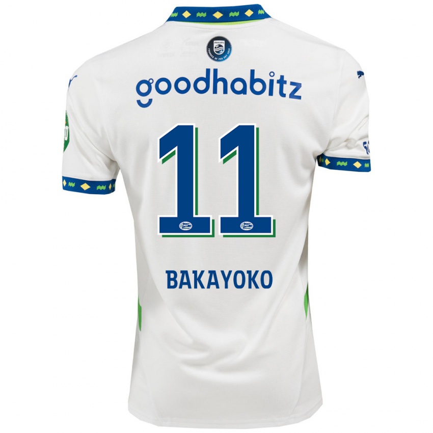 Niño Camiseta Johan Bakayoko #11 Blanco Azul Oscuro Equipación Tercera 2024/25 La Camisa Perú