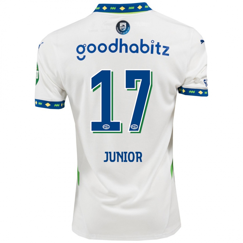 Niño Camiseta Mauro Júnior #17 Blanco Azul Oscuro Equipación Tercera 2024/25 La Camisa Perú