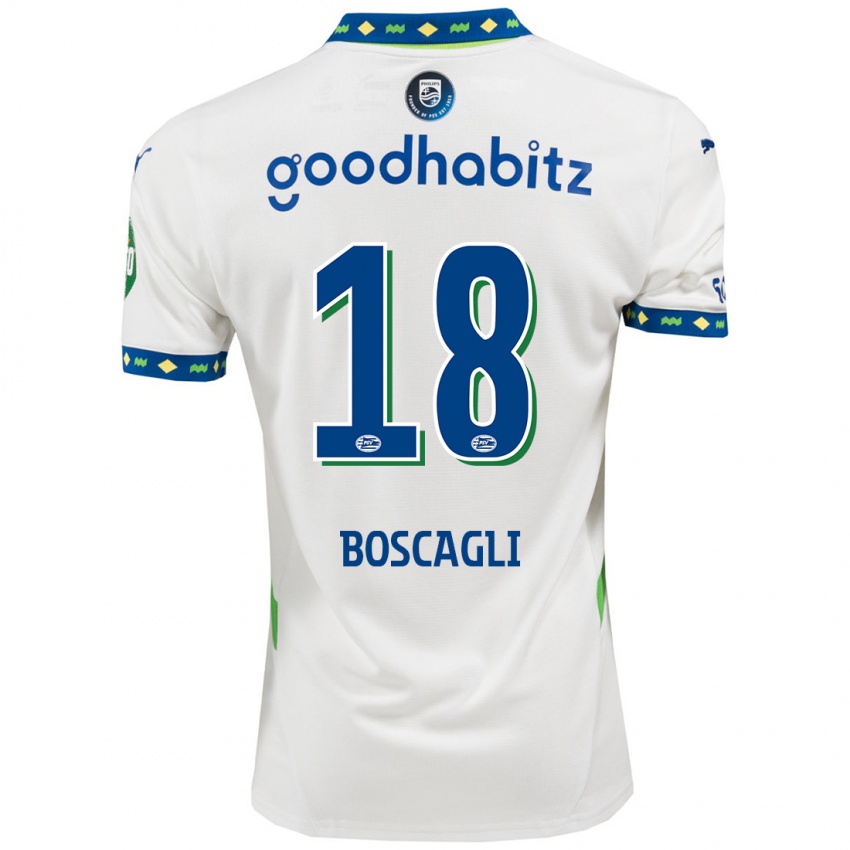 Niño Camiseta Olivier Boscagli #18 Blanco Azul Oscuro Equipación Tercera 2024/25 La Camisa Perú