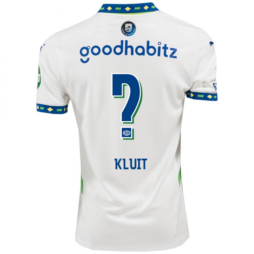 Niño Camiseta Fabio Kluit #0 Blanco Azul Oscuro Equipación Tercera 2024/25 La Camisa Perú