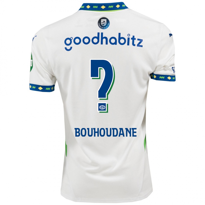 Niño Camiseta Sami Bouhoudane #0 Blanco Azul Oscuro Equipación Tercera 2024/25 La Camisa Perú