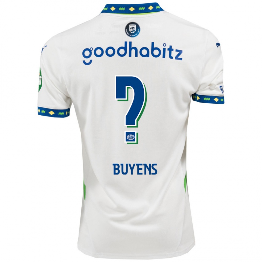 Niño Camiseta Mathieu Buyens #0 Blanco Azul Oscuro Equipación Tercera 2024/25 La Camisa Perú