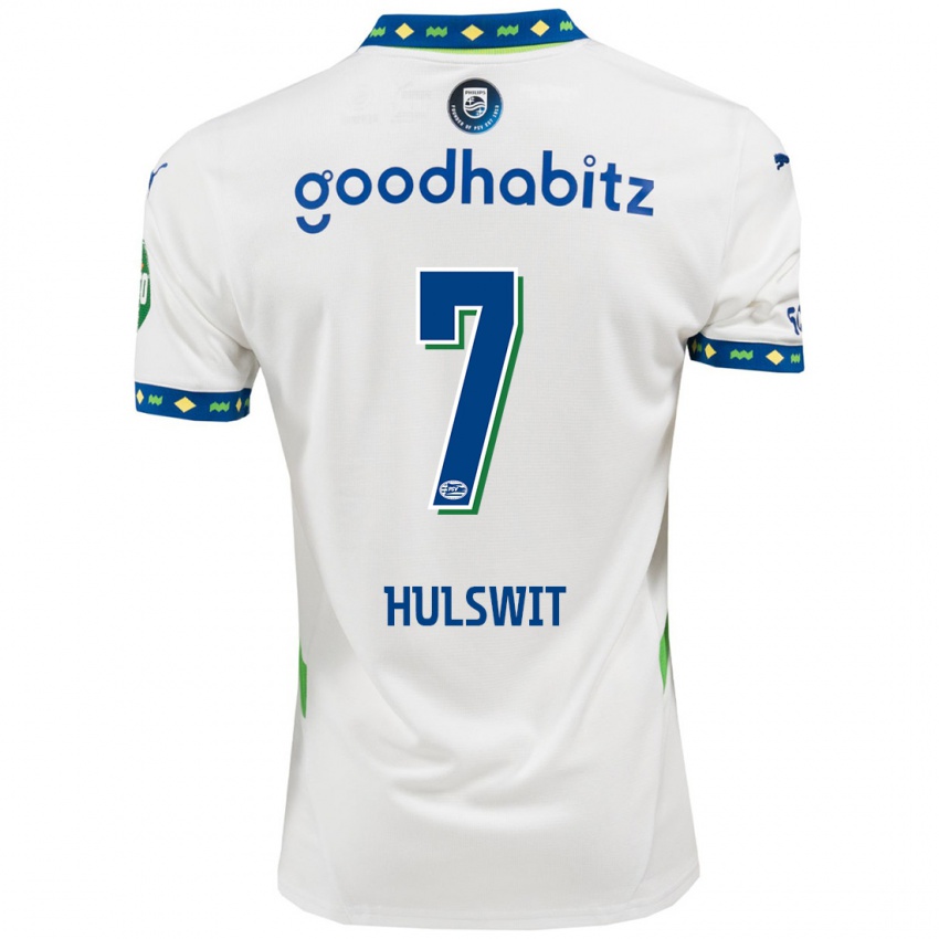 Niño Camiseta Zera Hulswit #7 Blanco Azul Oscuro Equipación Tercera 2024/25 La Camisa Perú