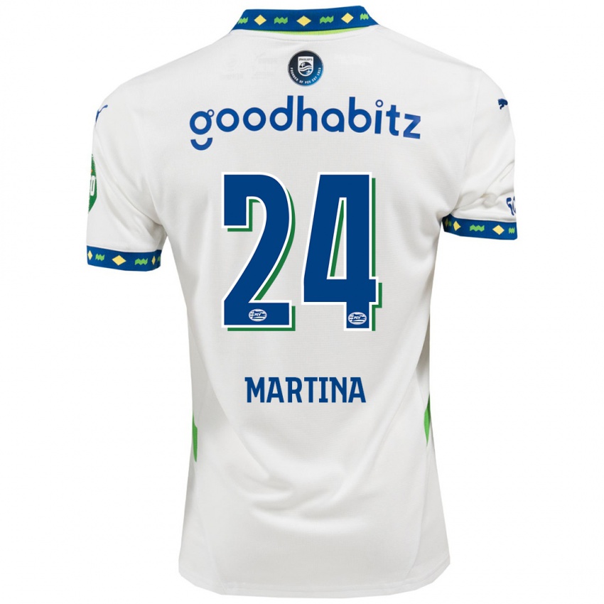 Niño Camiseta Shijona Martina #24 Blanco Azul Oscuro Equipación Tercera 2024/25 La Camisa Perú