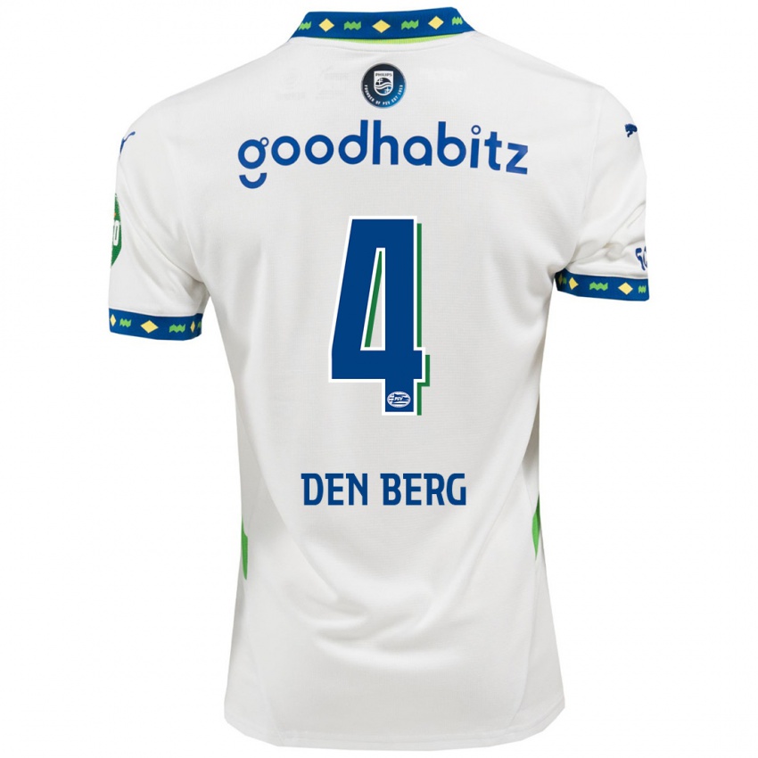 Niño Camiseta Mandy Van Den Berg #4 Blanco Azul Oscuro Equipación Tercera 2024/25 La Camisa Perú