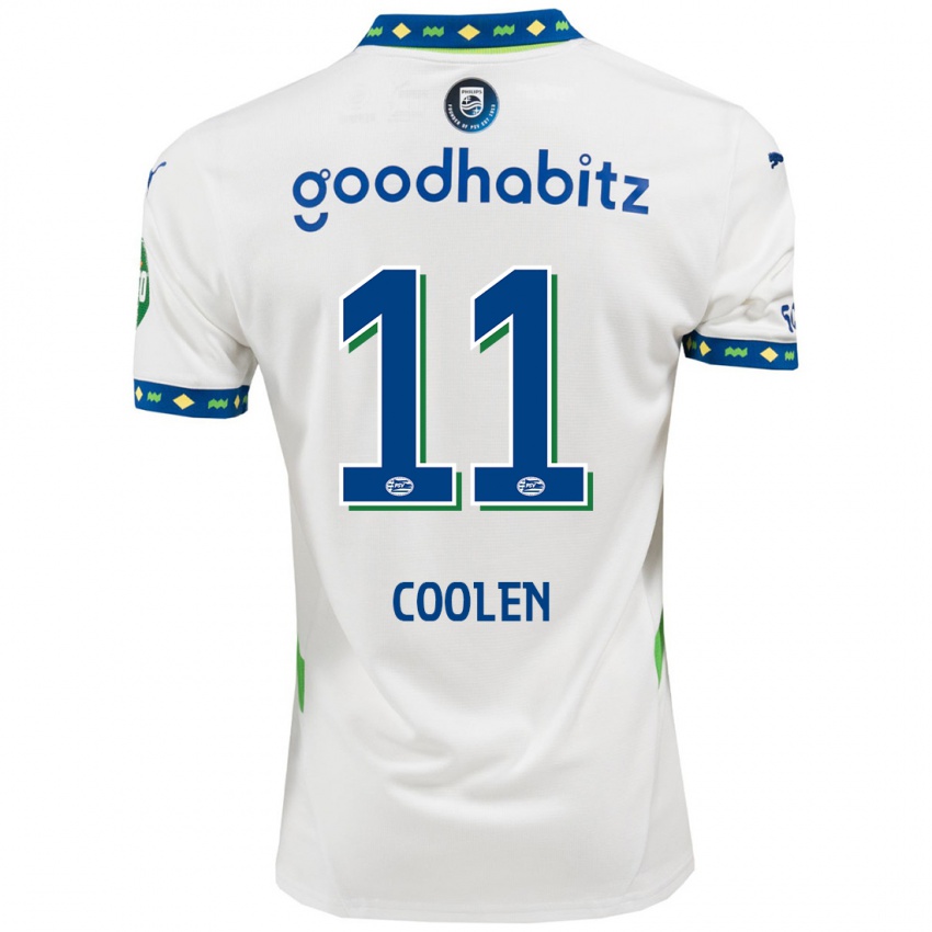 Niño Camiseta Nadia Coolen #11 Blanco Azul Oscuro Equipación Tercera 2024/25 La Camisa Perú