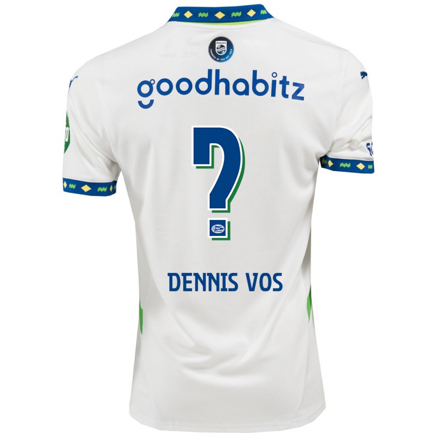 Niño Camiseta Dennis Vos #0 Blanco Azul Oscuro Equipación Tercera 2024/25 La Camisa Perú