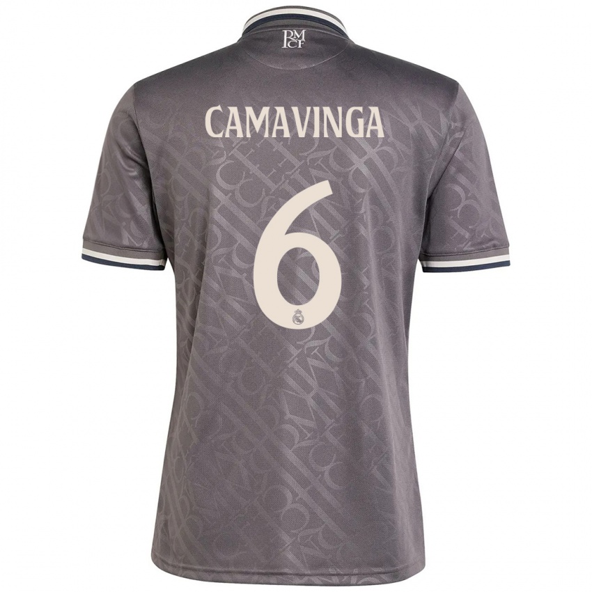 Niño Camiseta Eduardo Camavinga #6 Carbón Equipación Tercera 2024/25 La Camisa Perú