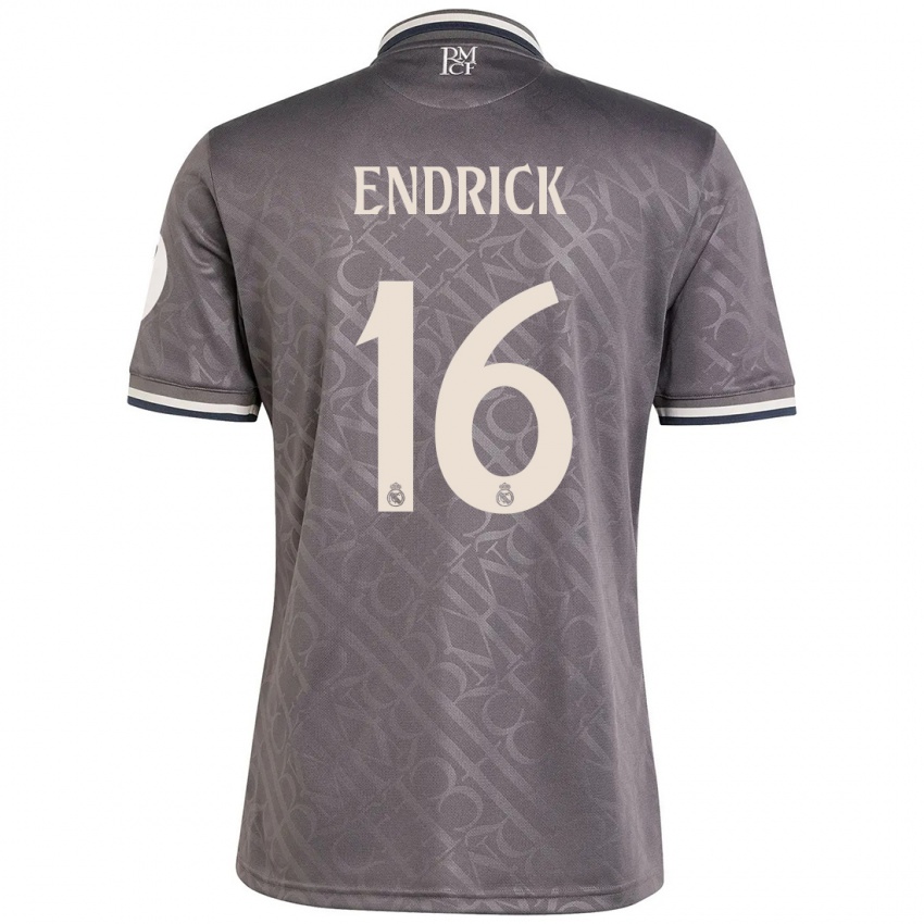 Niño Camiseta Endrick #16 Carbón Equipación Tercera 2024/25 La Camisa Perú